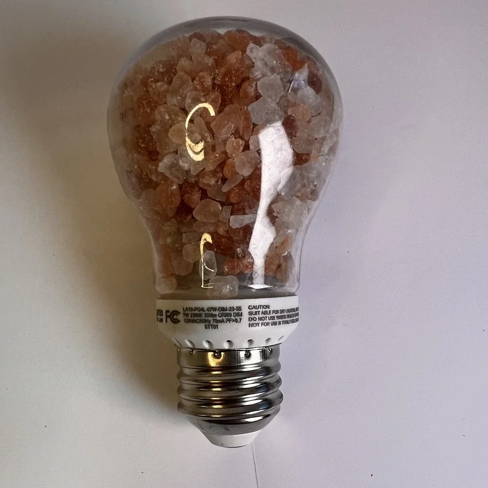 WBM Salt Bulb LED Night Light Amber Orange 7W 1651B Excellent Dimmable A19 Bulb